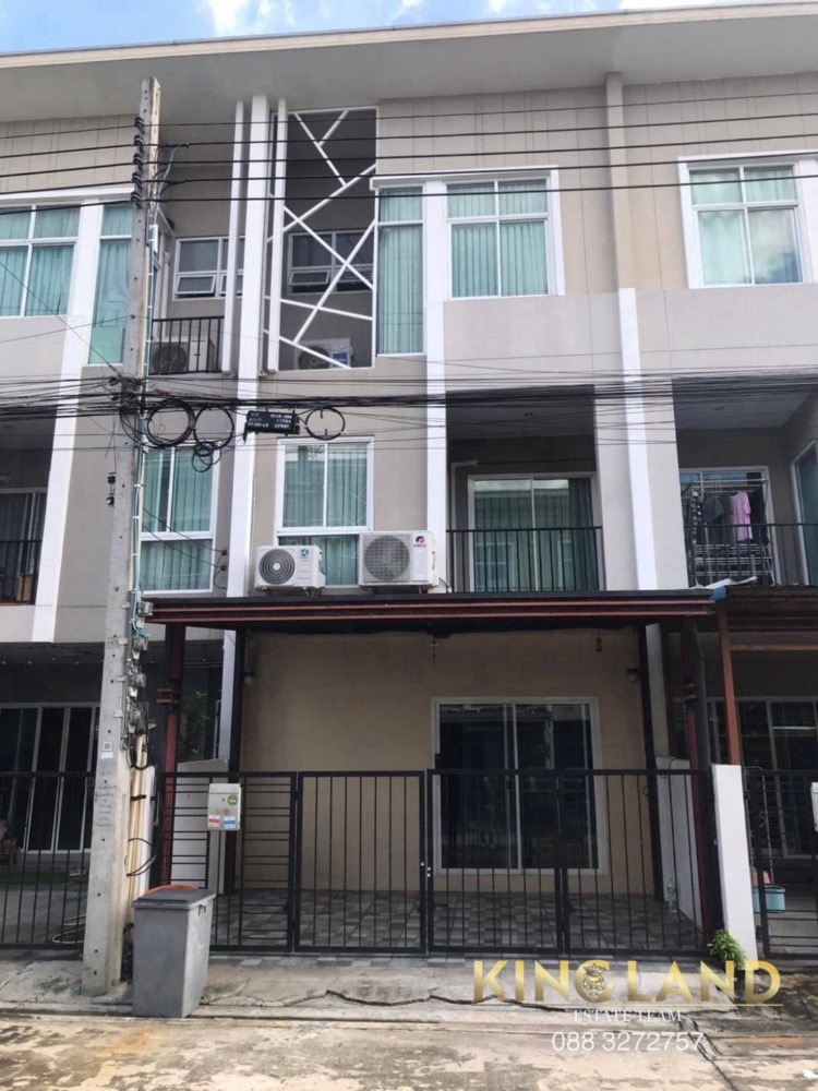 For RentTownhouseNawamin, Ramindra : Townhouse for rent, 3 floors, Ram Intra 109 #Pets allowed, 3 bedrooms, 2 bathrooms, 5 air conditioners #Foreigners welcome, only 9 minutes from Fashion Island🏬 Near BTS Bang Chan🚆 💥Rent 17,000 baht/month, including common area 💥