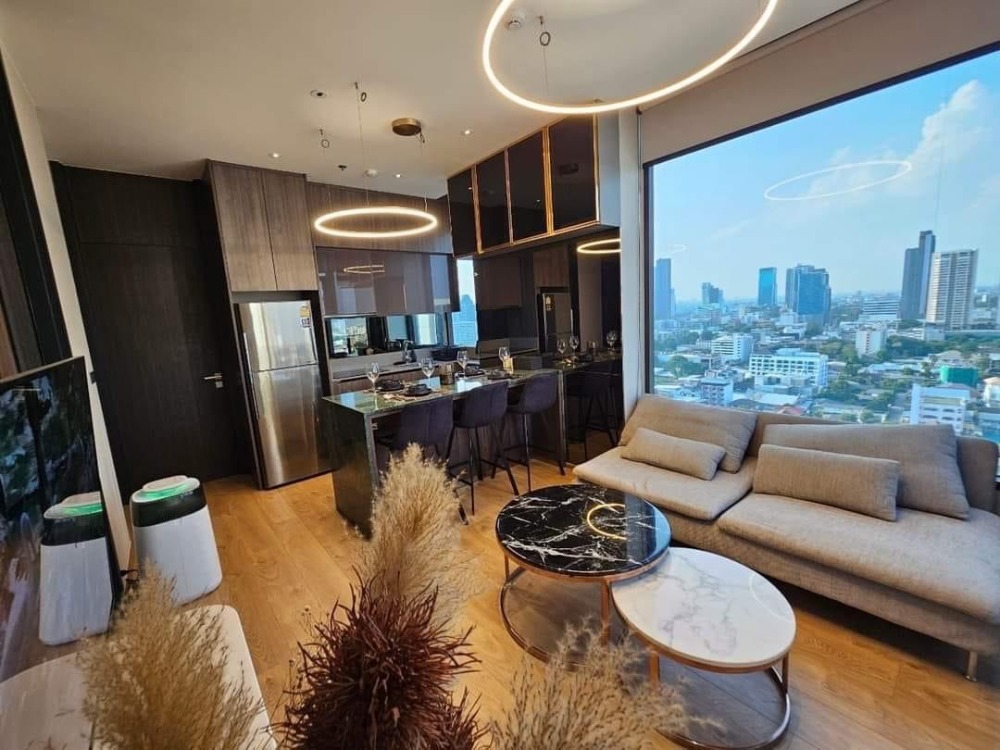 For RentCondoSukhumvit, Asoke, Thonglor : Luxury Condo for rent The FINE Bangkok Thonglor-Ekkamai Thonglor-Ekkamai 2 bedrooms, city view, 21st floor, Luxury Modern Condo for rent