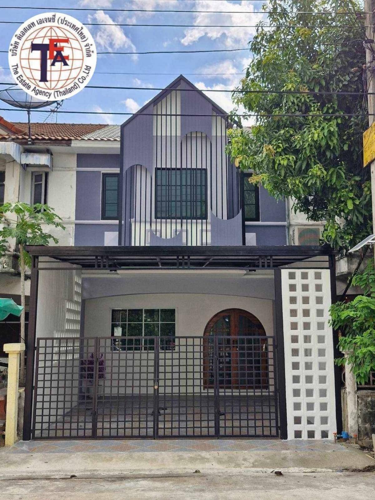 For SaleTownhouseNawamin, Ramindra : For sale: 2-storey townhouse, KC Village 1, Hathai Rat 37,39, Wat Pan Thong, Min Buri, along Khlong Song, Phraya Suren, Sai Raman, Khu Bon, Nimit Mai, Sam Wa Tawan Tok, Khlong Sam Wa, Fashion Island, Safari World, Chatuchak Expressway, Eastern Ring Road, 