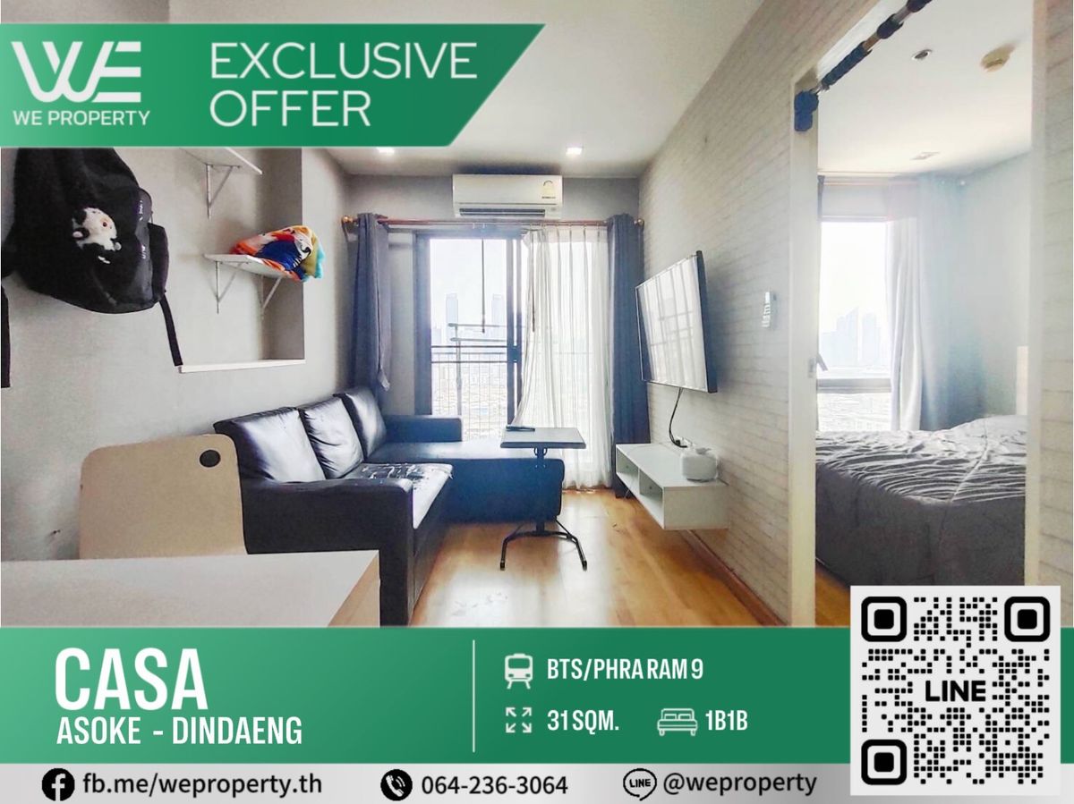 For SaleCondoRama9, Petchburi, RCA : There is a clip🎞️Never rented out, best price⭐Casa Condo Asoke-Dindaeng (Casa Condo Asoke Dindaeng)