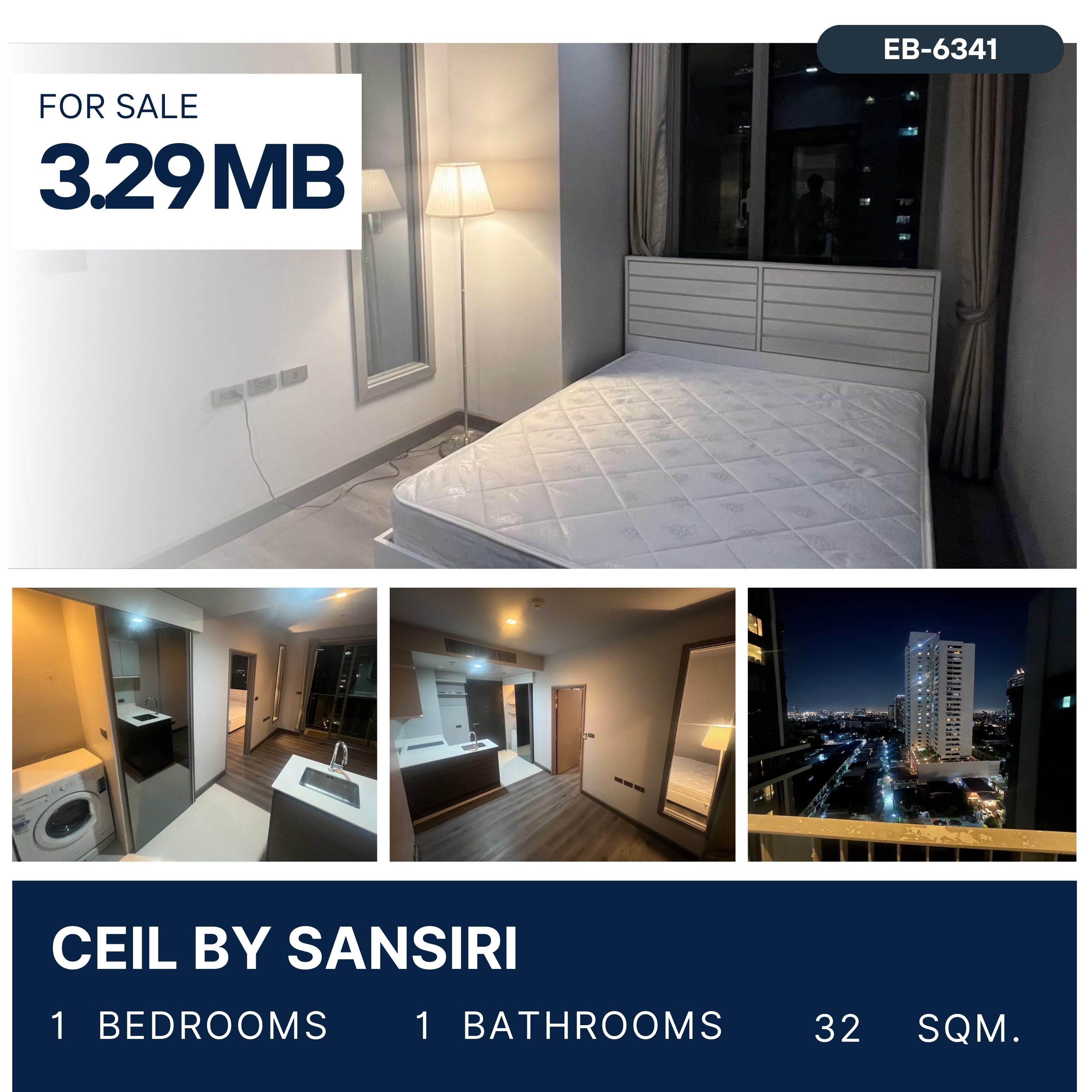 For SaleCondoSukhumvit, Asoke, Thonglor : Ceil by Sansiri 1 ห้องนอน ชั้นสูง ราคาดี 3.29 MB