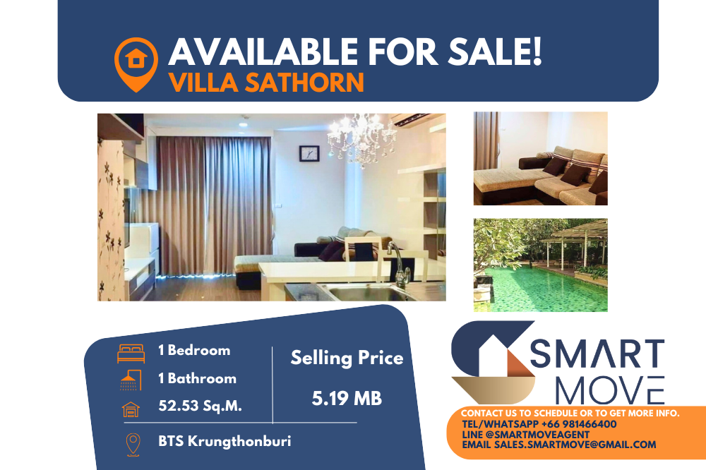 ขายคอนโดวงเวียนใหญ่ เจริญนคร : 💥💥Code C20221204281.......Villa Sathorn ขายพร้อมผู้เช่า, 1 ห้องนอน, 1 ห้องน้ำ, ชั้นสูง, แต่งครบ, ราคาพิเศษ!!💥💥