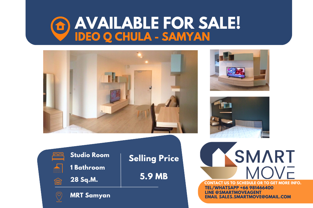 For SaleCondoSiam Paragon ,Chulalongkorn,Samyan : 🔥Sale with tenant !! 🔥Rare Item !! Code C20231000356.......Ideo Q Chula - Samyan, Studio room, 1 bathroom, pool view / city view, high floor 15+, furnished, Special Deal!!