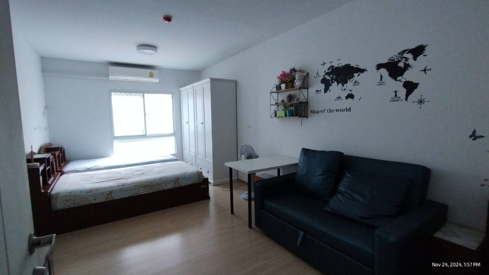 For RentCondoPinklao, Charansanitwong : Ready to move in room UNIO Charan 3 (Studio), Building G, 2nd floor, complete electrical appliances, 2 single beds, near the common area, near MRT Tha Phra