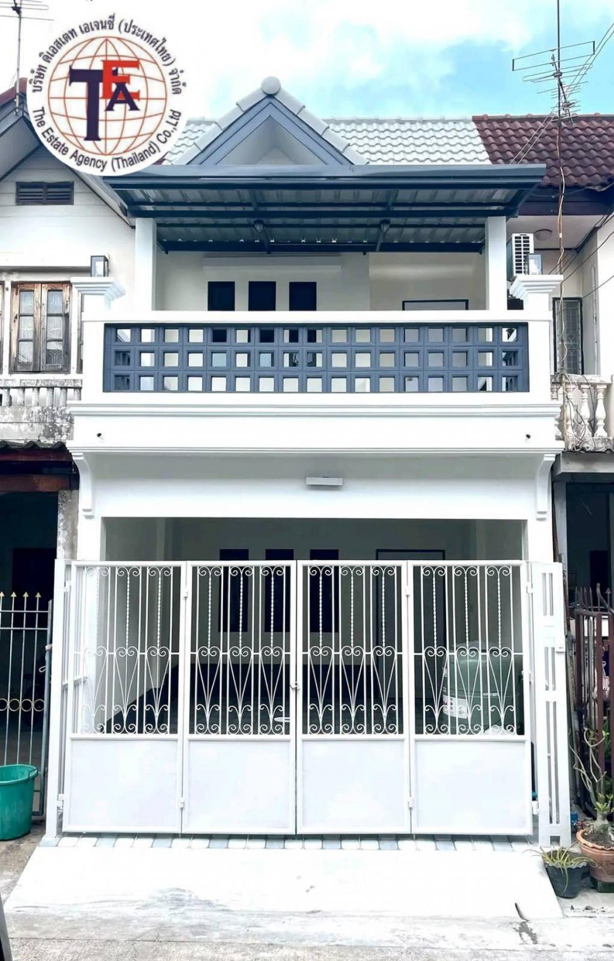 For SaleTownhouseNawamin, Ramindra : For sale: 2-storey townhouse, Sinthani Village 2, Min Buri Ram Intra 119, Pink Line, Setthabut Bamphen, Fashion Island, Sinphaet Hospital, Nopparat Hospital, Makro Lotus, Charoen Phatthana Nimit Mai, Chatuchak 2, Min Buri Market, Suwinthawong