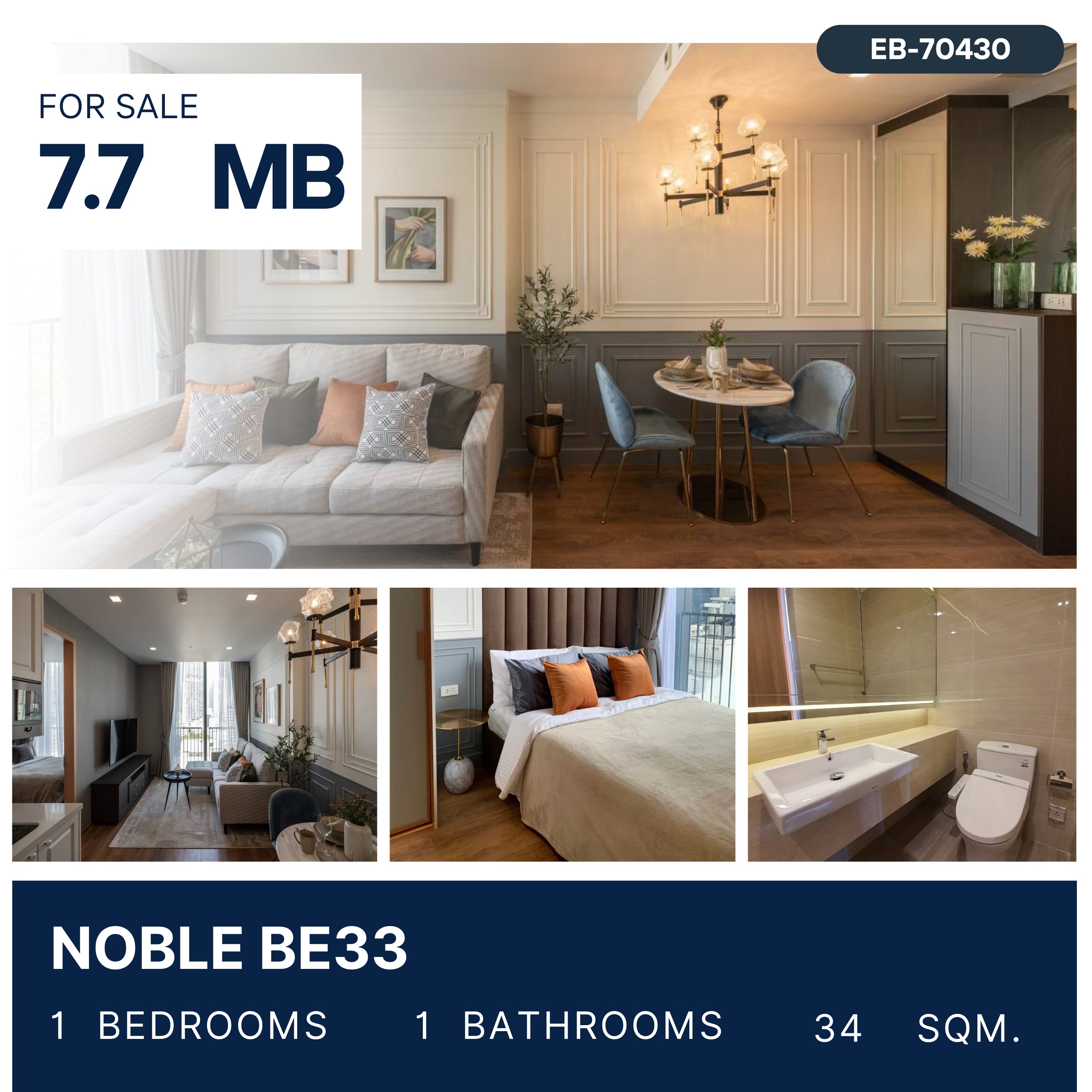 For SaleCondoSukhumvit, Asoke, Thonglor : Noble BE33 1 ห้องแต่งสวยมาก พร้อมเข้าอยู่ 7.7 MB.