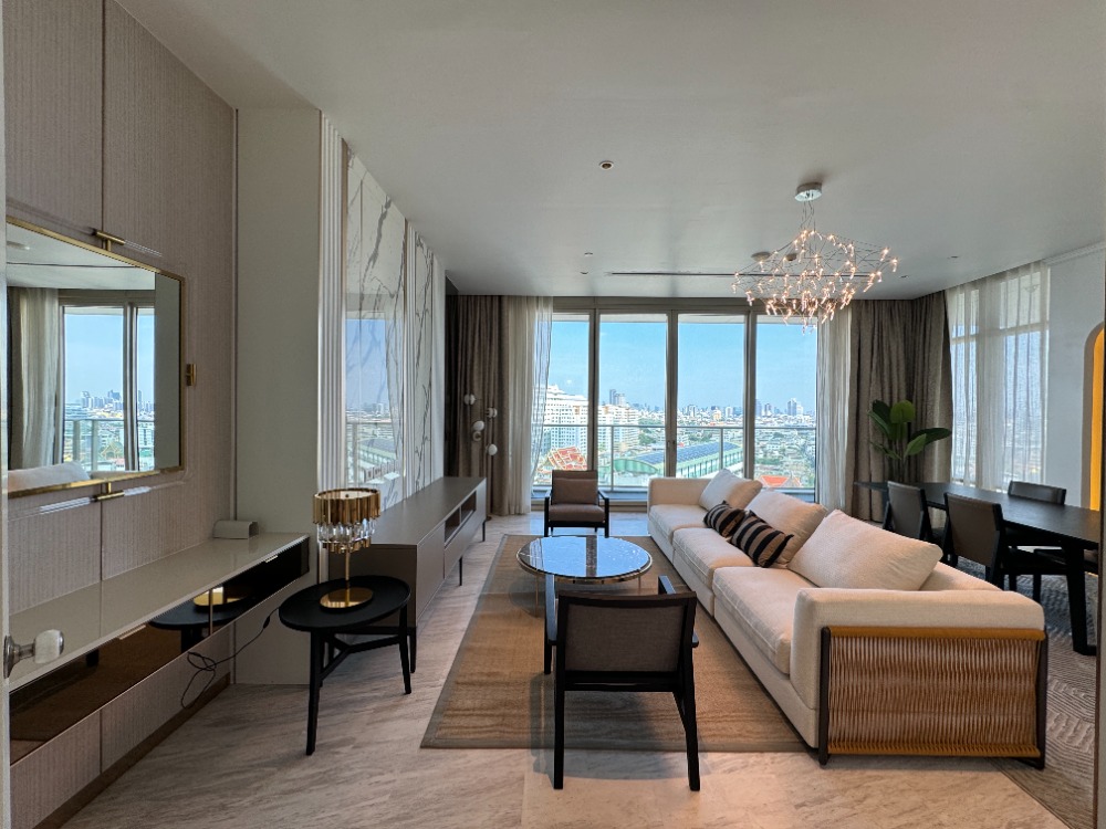 For RentCondoSathorn, Narathiwat : 🌃Beautiful riverside room, Four Seasons Private Residences, 3 bedrooms, luxurious furniture, fully decorated, Icon Siam view, ready to move in!!