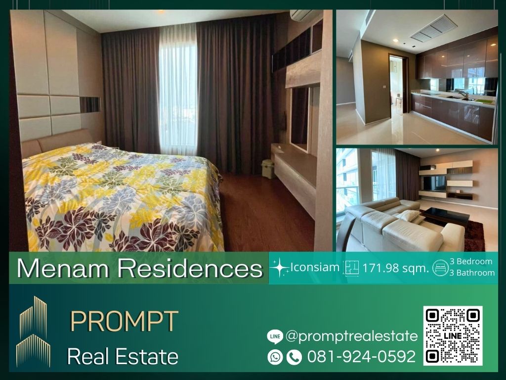 For SaleCondoSathorn, Narathiwat : MN04375 - Menam Residences :  แม่น้ำ เรสซิเดนท์  - Iconsiam / Robinson Bangrak / Terminal 21 Rama3 / Central Silom Complex