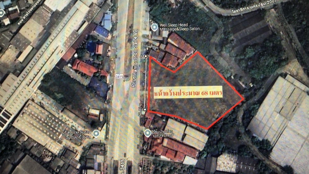 For RentLandPhutthamonthon, Salaya : Land for rent, filled in, 5+ rai, width 68 meters, on Phutthamonthon Sai 7 Road (newly built)