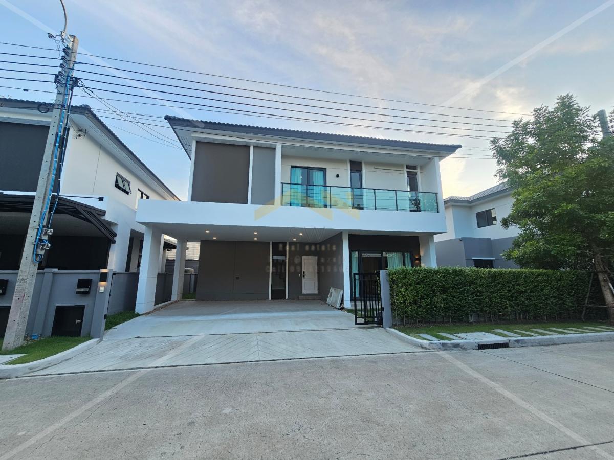 For RentHousePathum Thani,Rangsit, Thammasat : Single house for rent, new house, never occupied, fully furnished, ready to move in