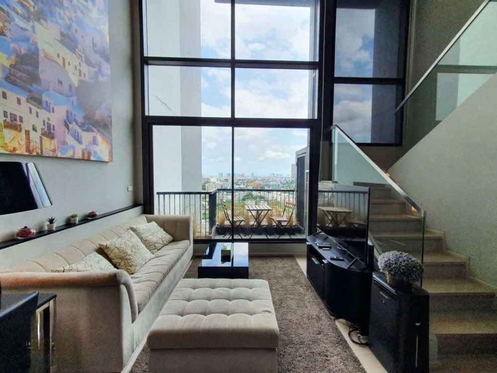 For SaleCondoOnnut, Udomsuk : Condo for sale Rhythm Sukhumvit 44/1 duplex type 60 sq m. next to BTS Phra Khanong