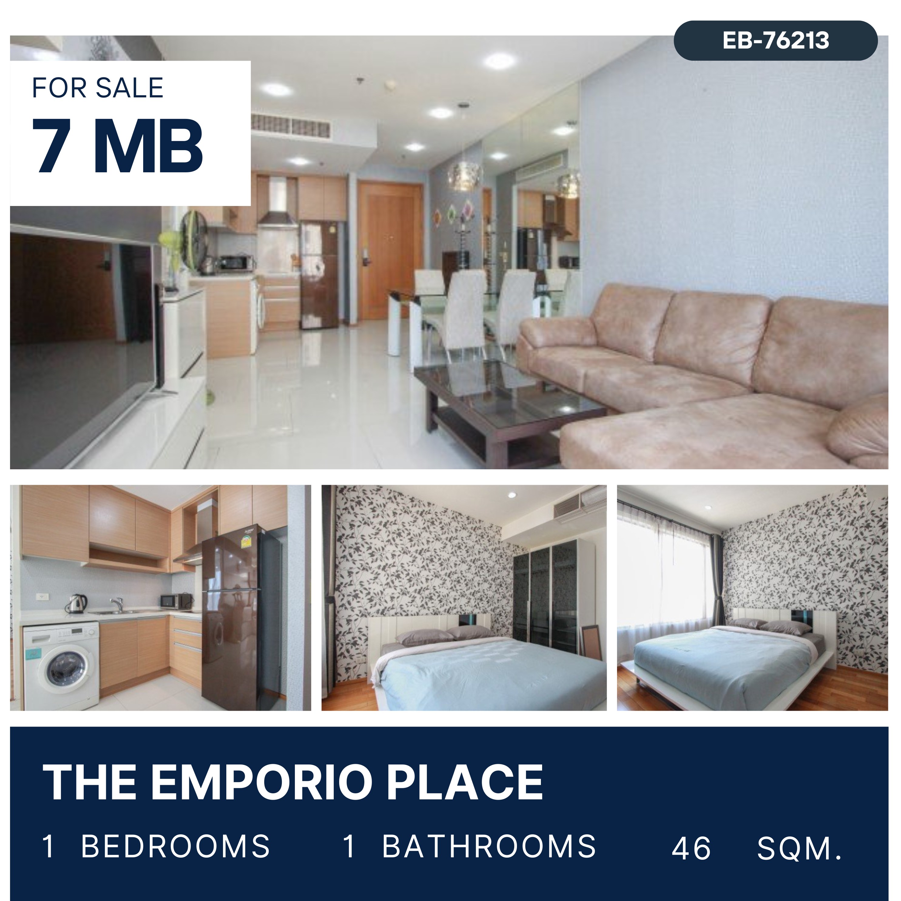 ขายคอนโดสุขุมวิท อโศก ทองหล่อ : The Emporio Place ห้องทำเลดี ชั้นสูง ตกแต่งครบ ห้องสวยสภาพดีมาก ราคาดี 7 MB.