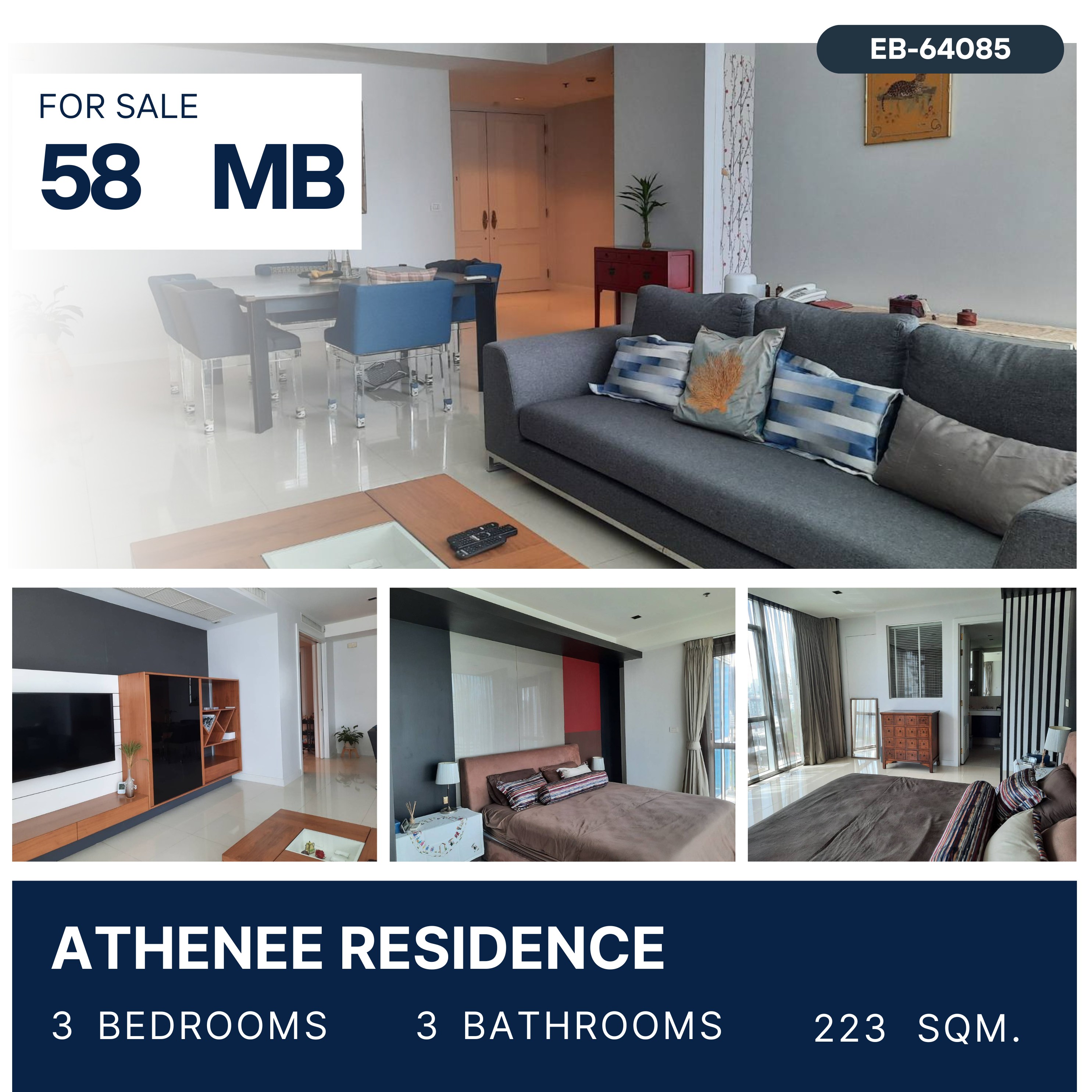 ขายคอนโดวิทยุ ชิดลม หลังสวน : Luxury and classy condo in heart of Ploenchit real CDB of Bangkok, large size 3 bedrooms, next to BTS Ploenchit