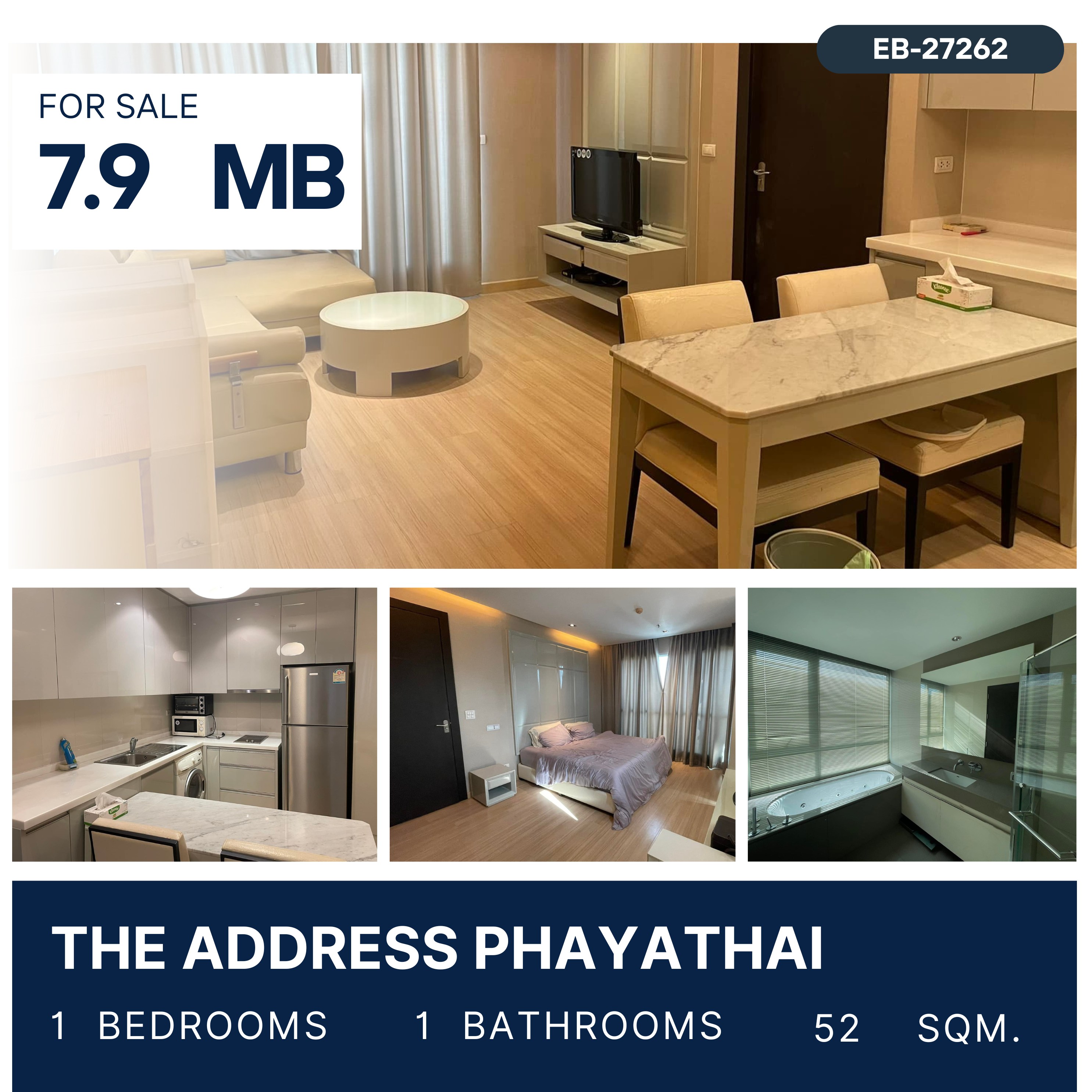 ขายคอนโดราชเทวี พญาไท : The Address Phayathai ห้องมุม Rare Item ชั้นละ 1 ห้อง ทิศเหนือ ไม่ร้อน ห้องใหญ่ อยู่สบาย ห้องสภาพดี 7.9 MB.