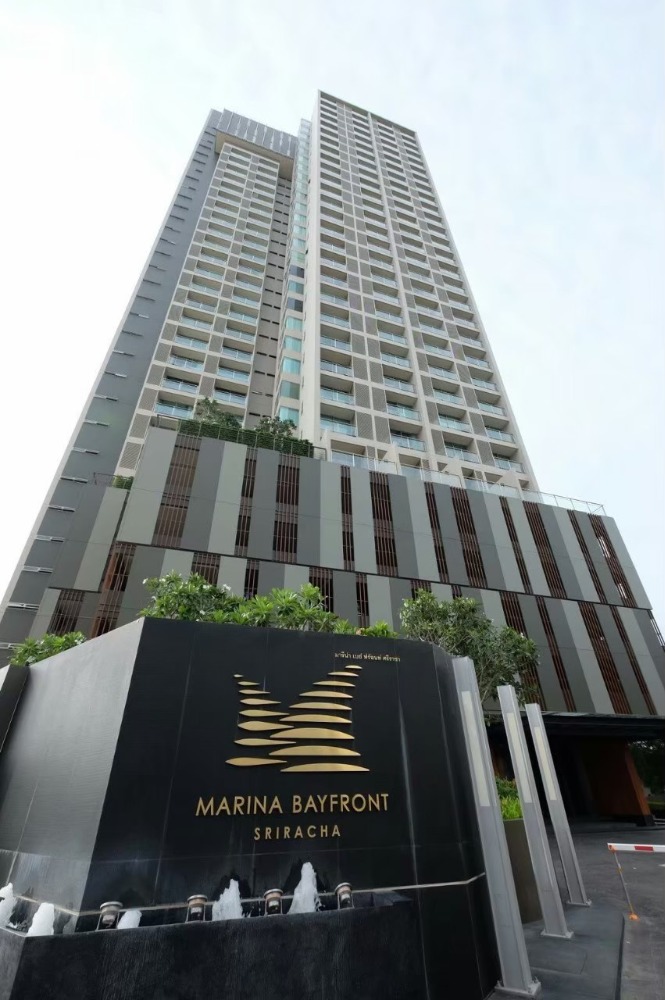 ขายคอนโดศรีราชา แหลมฉบัง บ้านบึง : ขาย Marina Bay Front Sriracha มาริน่า เบย์ฟร้อนท์ ศรีราชา ชั้น 30 Sea view พร้อมเข้าอยู่ (เป็น 1 ในห้องที่ตกแต่งภายใน, และวิวสวยที่สุด)