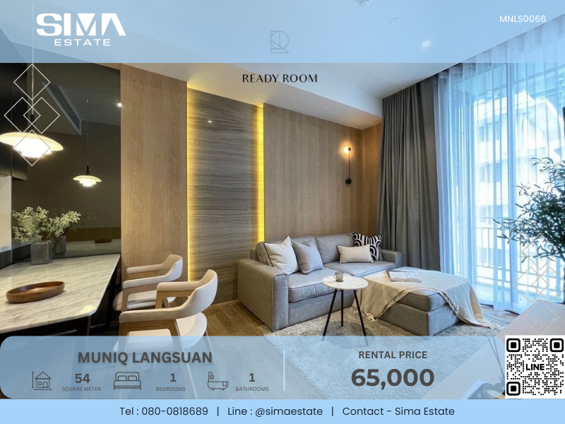 For RentCondoWitthayu, Chidlom, Langsuan, Ploenchit : For rent ☁️Muniq Langsuan☁️Very beautiful room, complete set of built-in furniture, luxury condo, good atmosphere, next to Lumpini Park☀️