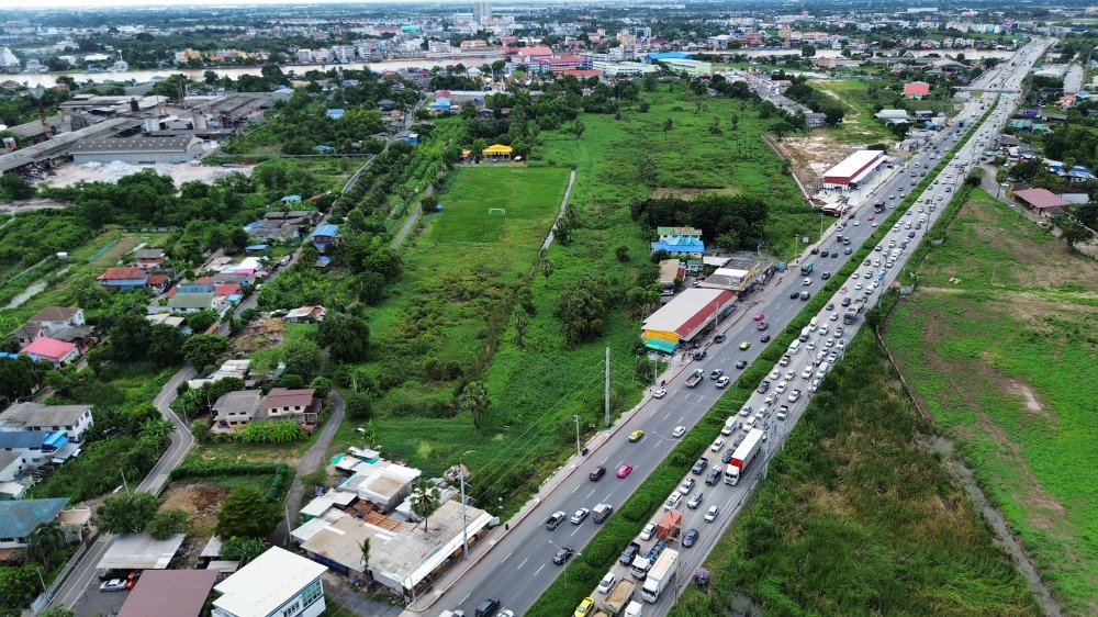 ขายที่ดินปทุมธานี รังสิต ธรรมศาสตร์ : ขายที่ดิน รังสิต-ปทุมธานี ติดถนนหมเลข 346