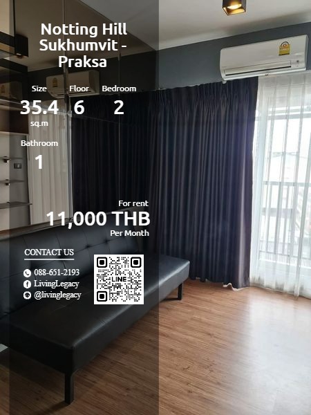 ให้เช่าคอนโดสมุทรปราการ สำโรง : SK9SZK ให้เช่าคอนโด Notting Hill Sukhumvit - Praksa 35.47 ตร.ม. ชั้น 6 line id : @livinglegacy tel : 088-651-2193