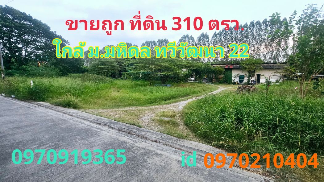 For SaleLandSukhumvit, Asoke, Thonglor : Land for sale, Thawi Watthana, 310 sq.wa., near Mahidol University, Salaya, Soi Thawi Watthana 22, Bangkok.