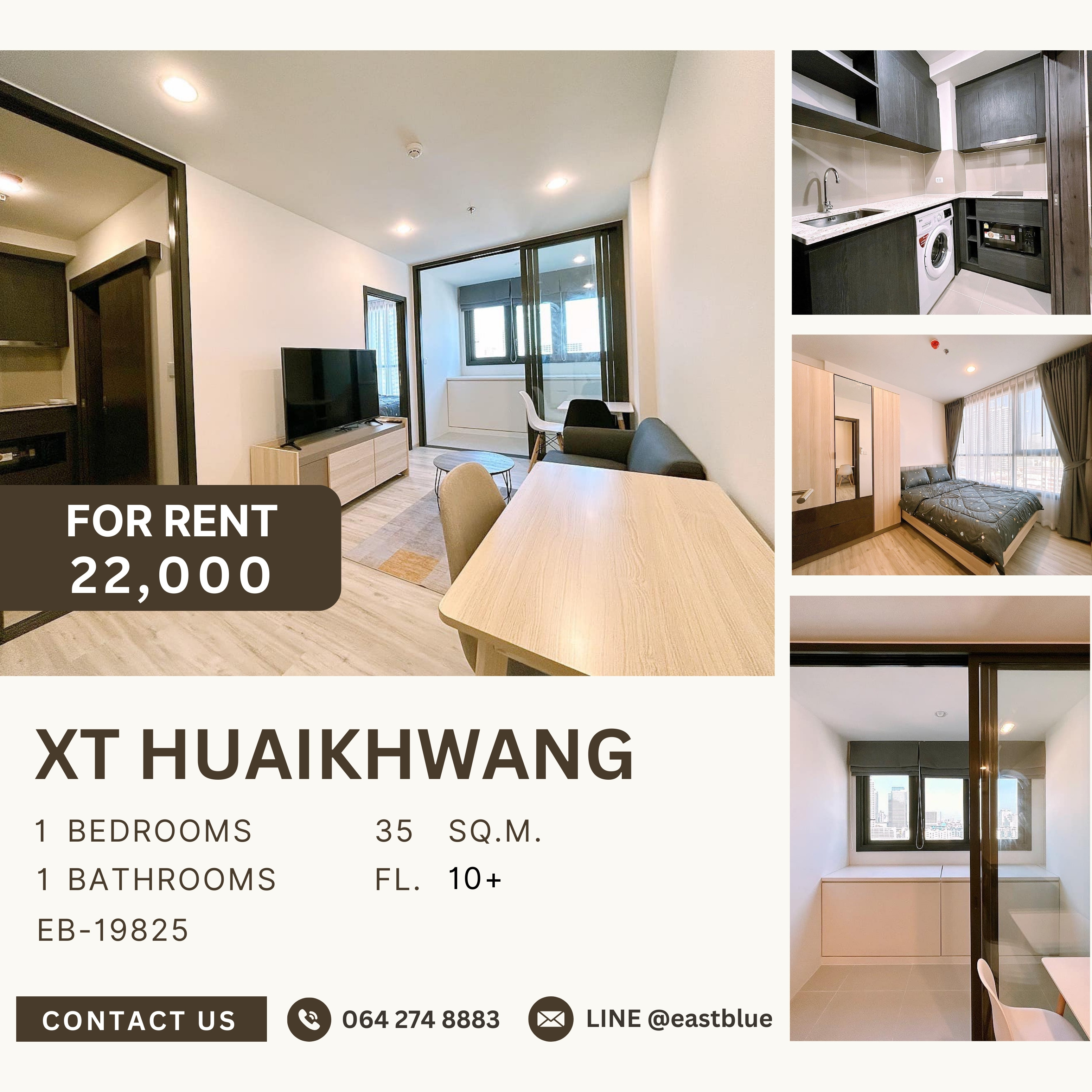 For RentCondoRatchadapisek, Huaikwang, Suttisan : XT Huaikhwang, 1 bed, 22000 per month