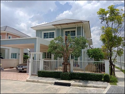 For RentHousePathum Thani,Rangsit, Thammasat : RH1199 Single house for rent, 59 square wah, Chuenchuen Prime, Bang Khu Wat, Bangkok-Pathum, near playground, golf course view