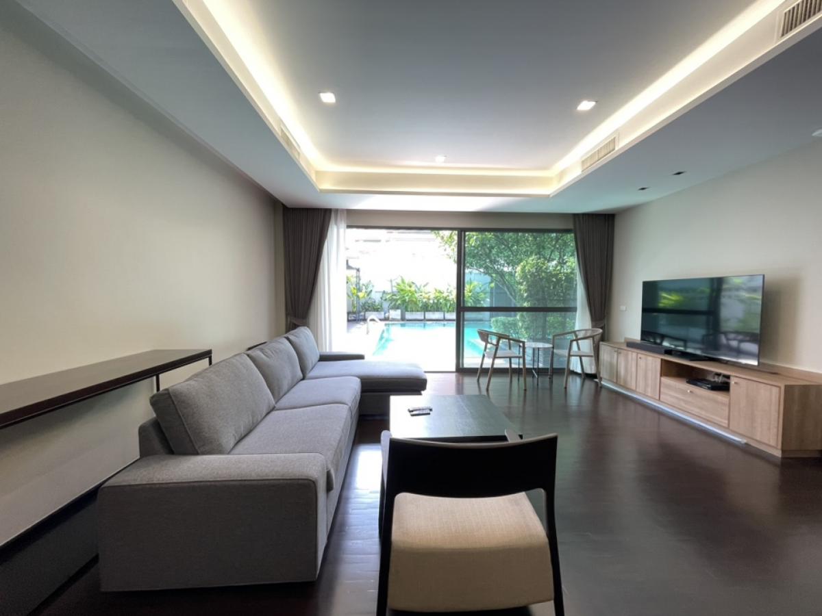 For RentCondoWitthayu, Chidlom, Langsuan, Ploenchit : 📢👇Special unit by the pool,  big living room,  near Lumpini park , Velaa community mall, ONE Bangkok , easily access to many street.