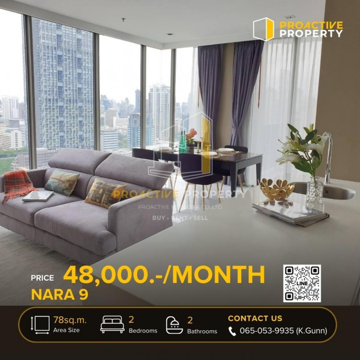 ให้เช่าคอนโดสาทร นราธิวาส : 🔥Rent 2BR Fully Furnished Ready to move Call 065-053-9935 Gunn