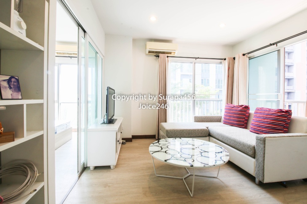 For SaleCondoChaengwatana, Muangthong : Condo The Key Chaengwattana Pakkret Ngamwongwan 36.89 sq m, 5th floor, swimming pool view, garden view, corner room, Building A, with furniture and newly renovated room