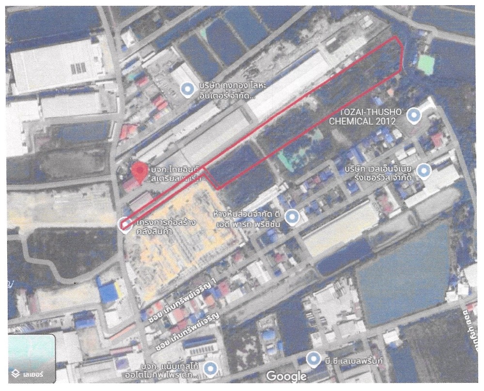 For SaleLandSamut Prakan,Samrong : Code: KJ2615 Land for sale, Si Sa Chorakhe Yai, Bang Sao Thong, Samut Prakan 13-1-48 rai (purple area) 📲Inquire @kjcondo (with @ in front)