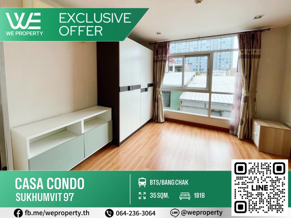 For SaleCondoOnnut, Udomsuk : Big, beautiful room, complete furniture ⭐Casa Condo Sukhumvit 97 (Casa Condo Sukhumvit 97)