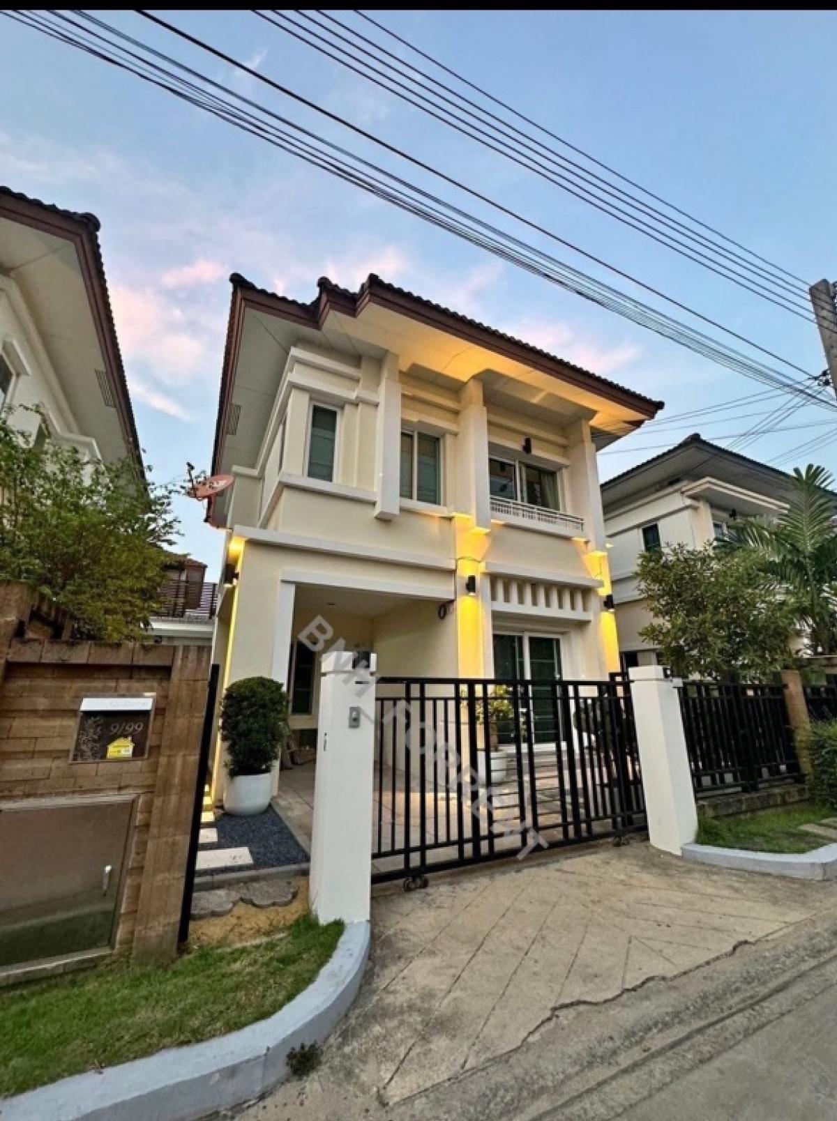 For RentHouseSamut Prakan,Samrong : Single house for rent, The Centro Sukhumvit 113 project, house in good condition, ready to move in