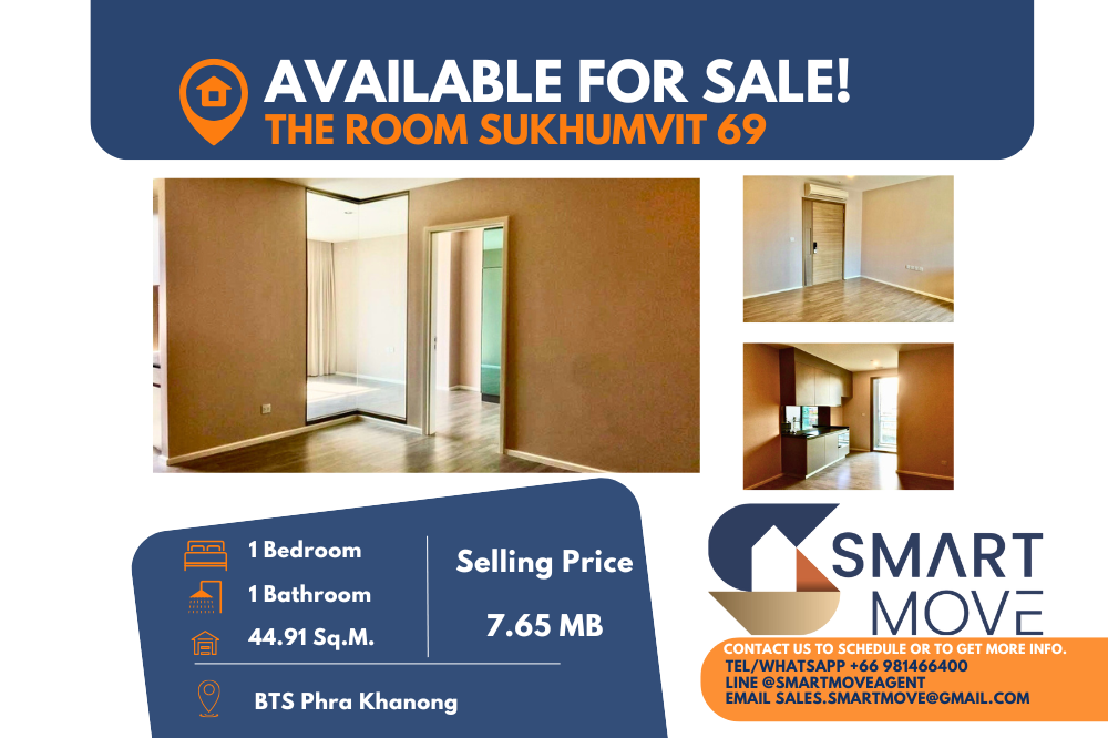 For SaleCondoOnnut, Udomsuk : 🔥FOR SALE !! 🔥Code C20241000033.......The Room Sukhumvit 69, 1 bedroom, 1 bathroom, Partly Furnished, Special Deal!!