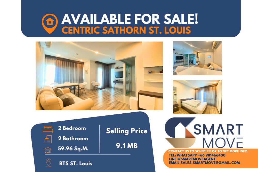 For SaleCondoSathorn, Narathiwat : 🔥Sale with tenant !! RARE ITEM !! 🔥Code C20221200247.......Centric Sathorn - St. Louis, 2 bedrooms, 2 bathrooms, furnished, Special Deal!!📢📢