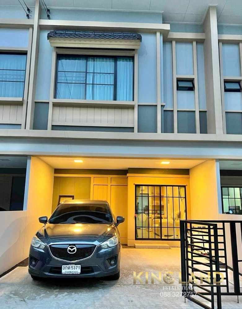 For RentTownhousePathum Thani,Rangsit, Thammasat : #Townhouse for rent, 2 floors, Japanese style, Lam Luk Ka-Khlong 5 ring road #Pets allowed #Company registration allowed Parking in the house for 2 cars, swimming pool, near Kanchanaphisek Ring Road, only 5.6 km.💖 💥Rental price 15,000 baht / month (includ