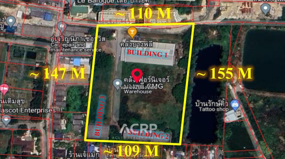 For SaleLandBangna, Bearing, Lasalle : Land for sale with buildings Bangna-Trad parallel road Near the Burapha Withi Expressway