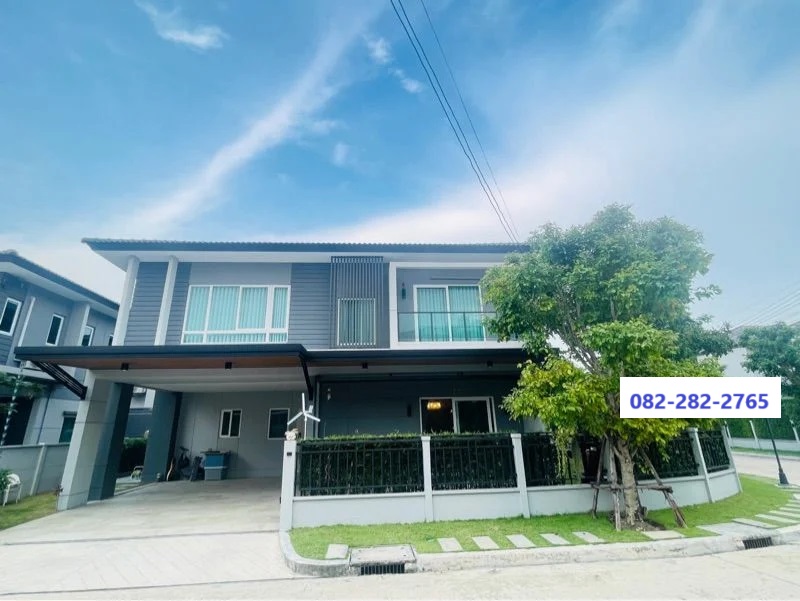 For SaleHouseSamut Prakan,Samrong : Corner house 66.9 sq m, 4 bedrooms, 4 bathrooms, 2-storey detached house, CENTRO Bangna Srinakarin