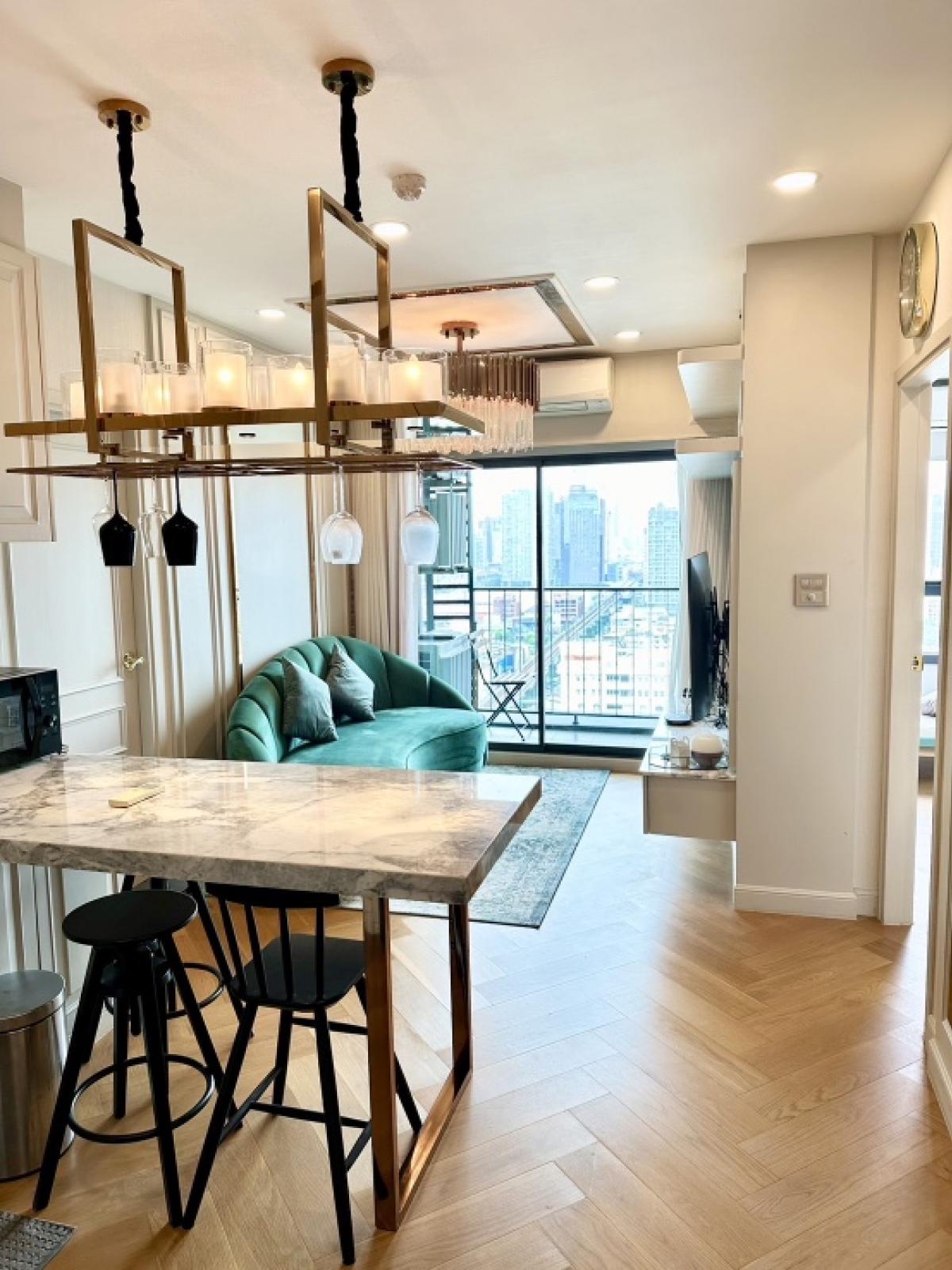 For RentCondoOnnut, Udomsuk : For Rent Ideo sukhumvit 93 BTS Bang Chak 2 Bed 54 sq m. corner room, high floor 23+ price 40,000 baht/month, newly decorated throughout the room