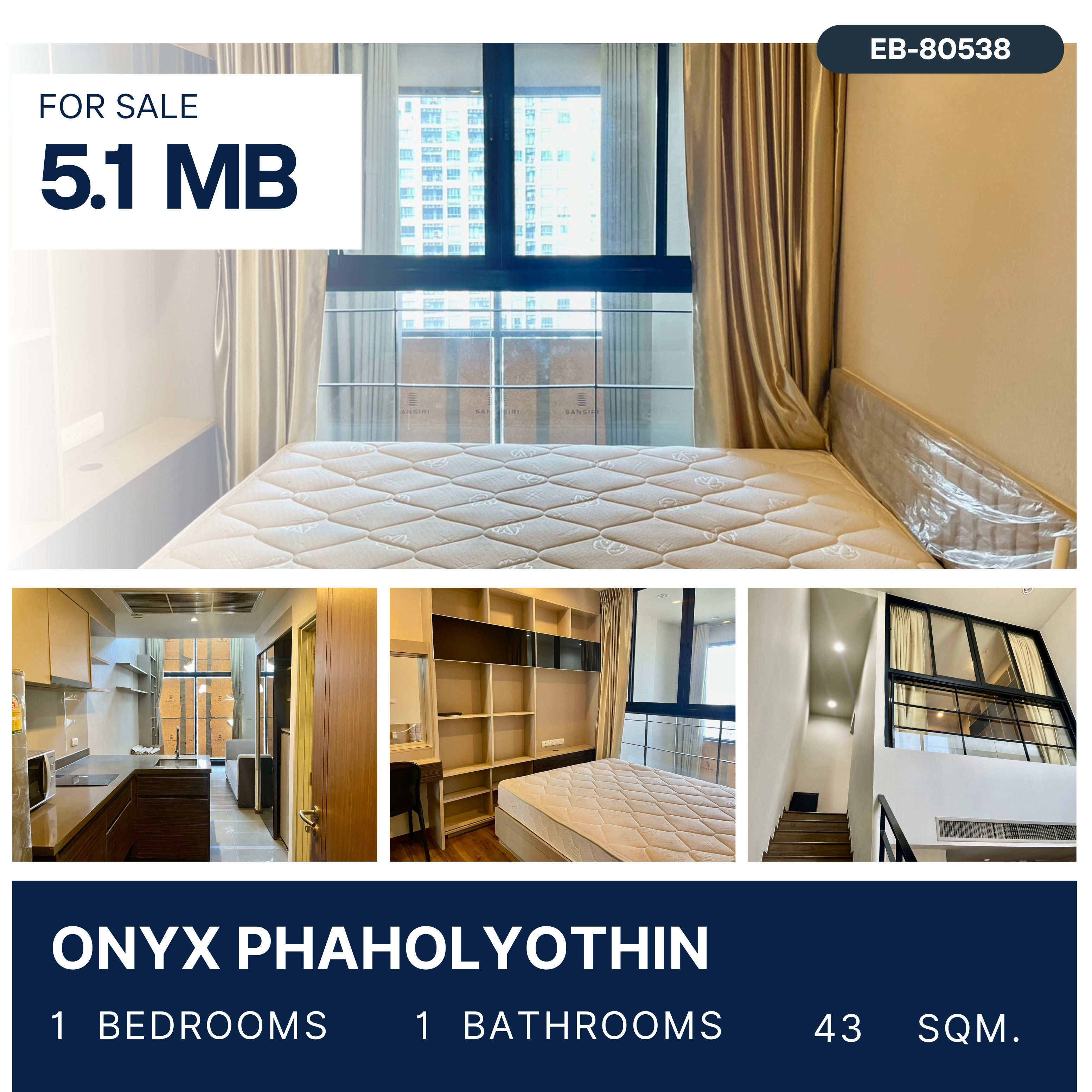 For SaleCondo : ONYX Phaholyothin ห้องสวย สภาพดี ไม่เคยปล่อยเช่า ใกล้รถไฟฟ้า เดินทางสะดวก โครงการนี้ปล่อยเช่าดีมาก