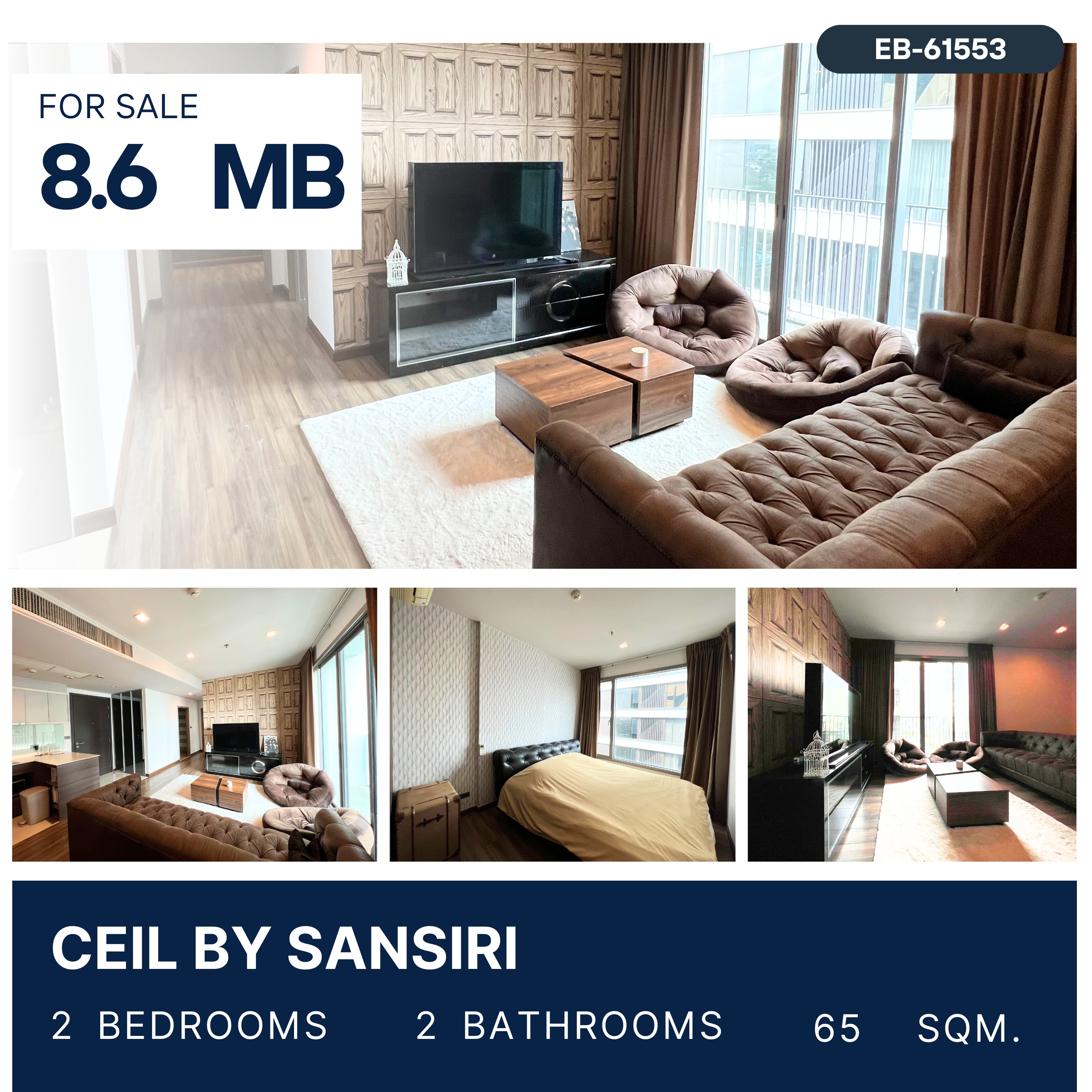 For SaleCondo : ขาย Ceil by Sansiri สองห้องนอน ราคาดีที่สุดใน Ceil โครงการเงียบสงบน่าอยู่ ห้องแต่งสวย ราคาดี 8.6 MB.