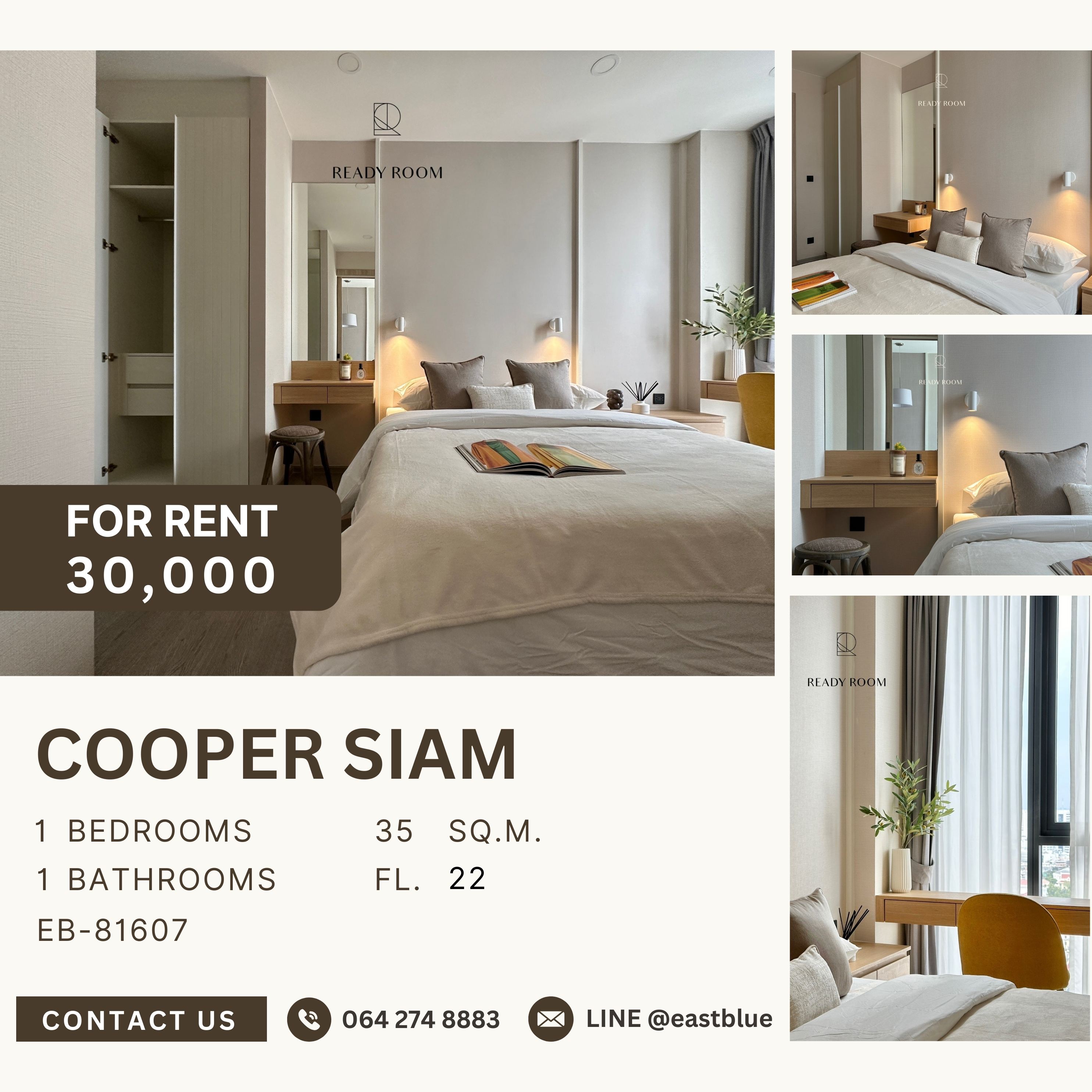 For RentCondoSiam Paragon ,Chulalongkorn,Samyan : Cooper Siam, 1 bed, 30000 per month