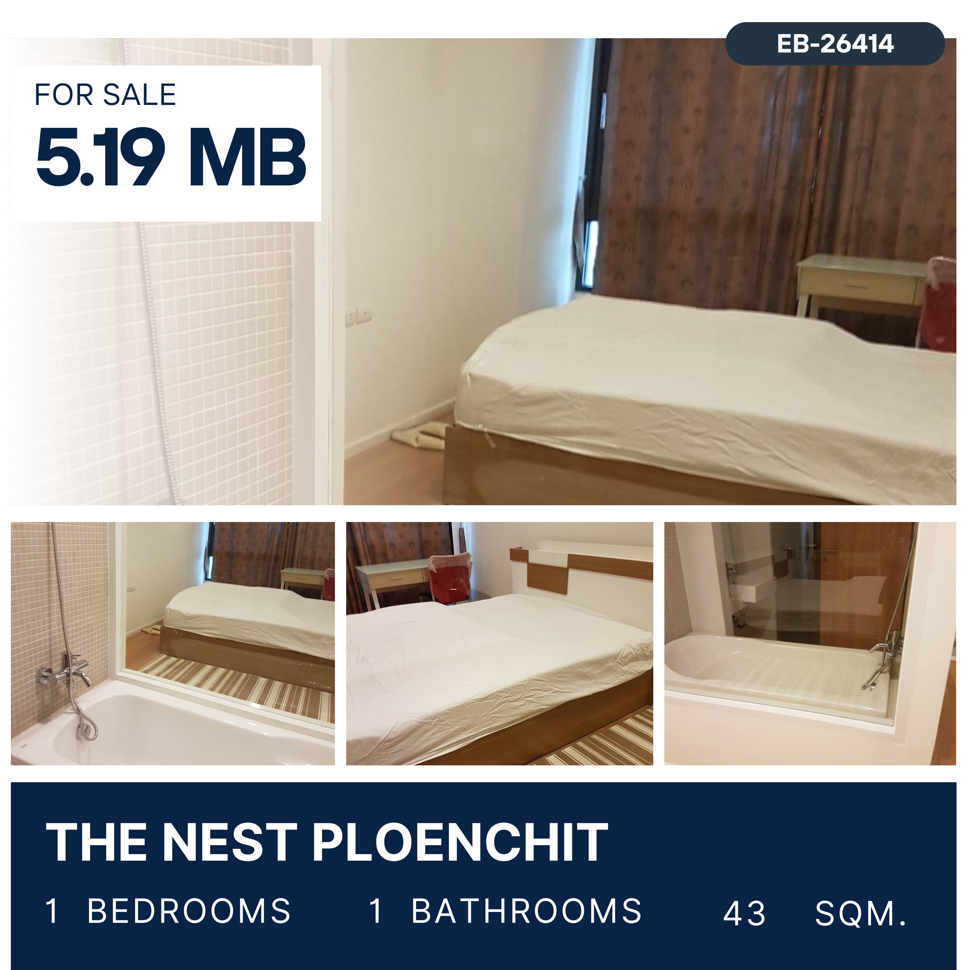 For SaleCondoWitthayu, Chidlom, Langsuan, Ploenchit : ขาย The Nest Ploenchit 1 ห้องนอนราคาดีที่สุด โลเคชั่นถนนวิทยุ ใกล้ BTS ห้องแต่งสวย พร้อมอยู่