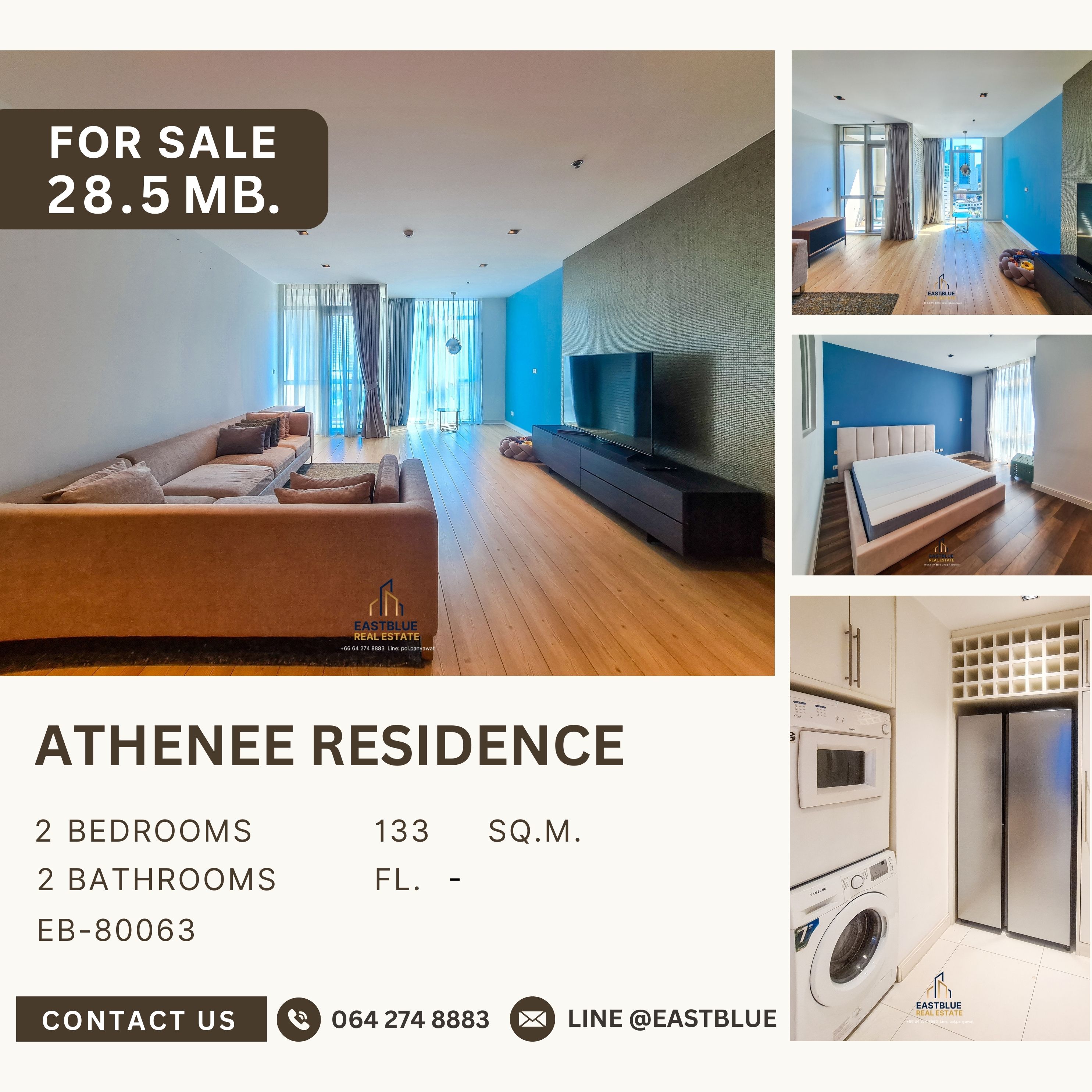 For SaleCondoWitthayu, Chidlom, Langsuan, Ploenchit : Class is Permanent, 2bedroom corner unit at Athenee residence ploenchit