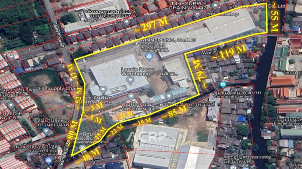 For SaleLandRama 2, Bang Khun Thian : Land for sale with buildings on Rama 2 Road Soi 50. Near Central Rama 2.