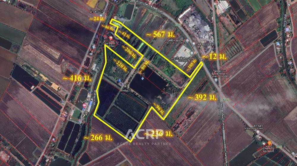 For SaleLandChachoengsao : Land for sale, 123 rai, Bang Pakong District, Chachoengsao Province.