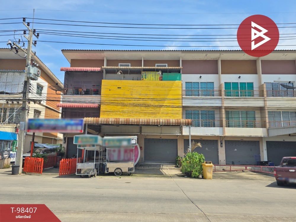 For SaleShophouseMahachai Samut Sakhon : Commercial building for sale, Ektaweekun Village, Setthakit-Klong Kru, Samut Sakhon