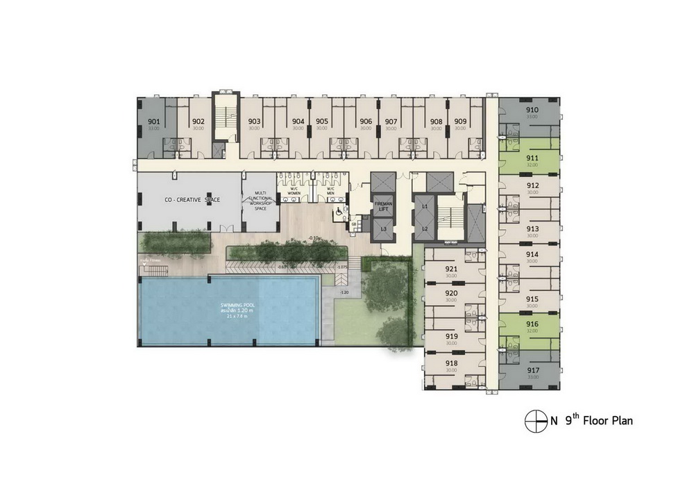 For SaleCondoPathum Thani,Rangsit, Thammasat : Most beautiful, cheapest +50,000 Terra Residence Phase 1 * 180 degree view of the middle pool, only 2 rooms