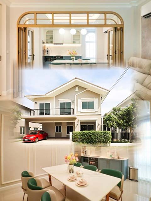 For RentHouseRattanathibet, Sanambinna : The Walk Ratchaphruek 1.8 km.New luxury mansion 2Storeys 5bed 5 bath fully furnished built-in Siri