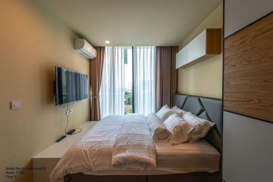 For RentCondoSukhumvit, Asoke, Thonglor : 🔥✨Hurry up and book now!! Condo for rent Noble Recole Sukhumvit19, 2 bedrooms, beautiful room, fully furnished✨🔥