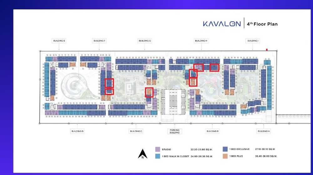 ขายดาวน์คอนโดปทุมธานี รังสิต ธรรมศาสตร์ : Kavalon วิวใน ชั้นกำลังสวย (ชั้น 4-6) มีทุก Size หลายโซนให้เลือก ราคาแรก