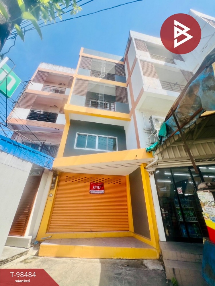 For SaleShophouseSamut Prakan,Samrong : Commercial building for sale, 4 floors, area 21.6 square wah, Phra Samut Chedi, Samut Prakan